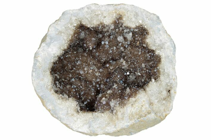 Keokuk Quartz Geode with Calcite Crystals (Half) - Missouri #221282